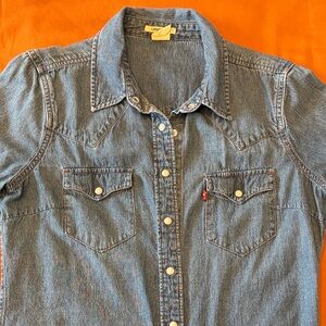 Levi's Blue Western Denim Shirt for Women